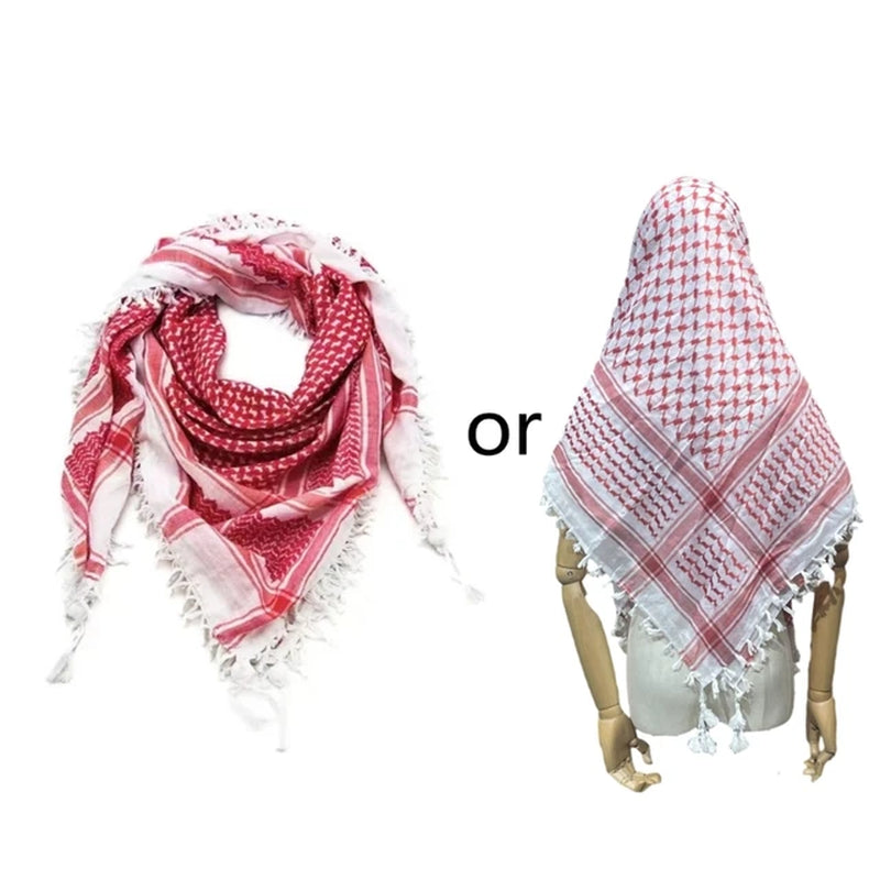 Arab Jacquard Pattern Adult Religious Scarf Hiphop Keffiyeh Headscarf Adjustable Turban Multi-Purpose Headscarf