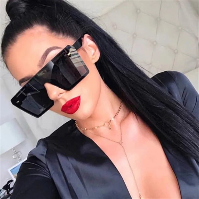 New Top Oversize Square Sunglasses Women Fashion Retro Gradient Sun Glasses 2020 Men Blue Big Frame Vintage Eyewear UV400