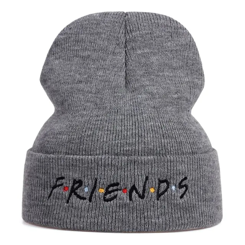 Unisex FRIEND Letter Embroidery Beanies Autumn Winter Warm Hat Hip Cap Beanie Hat Caps for Women Men