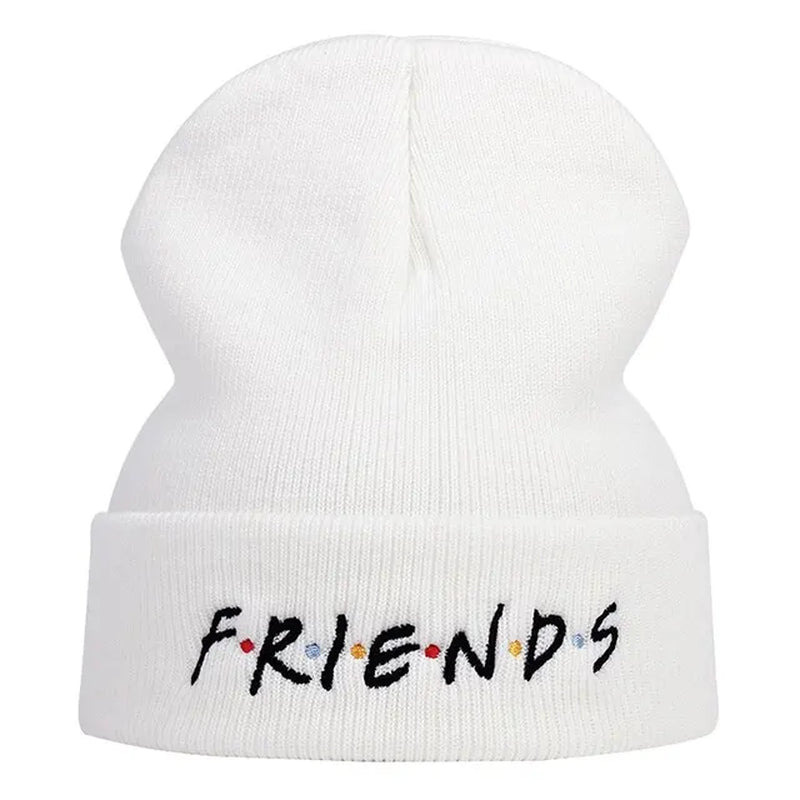 Unisex FRIEND Letter Embroidery Beanies Autumn Winter Warm Hat Hip Cap Beanie Hat Caps for Women Men